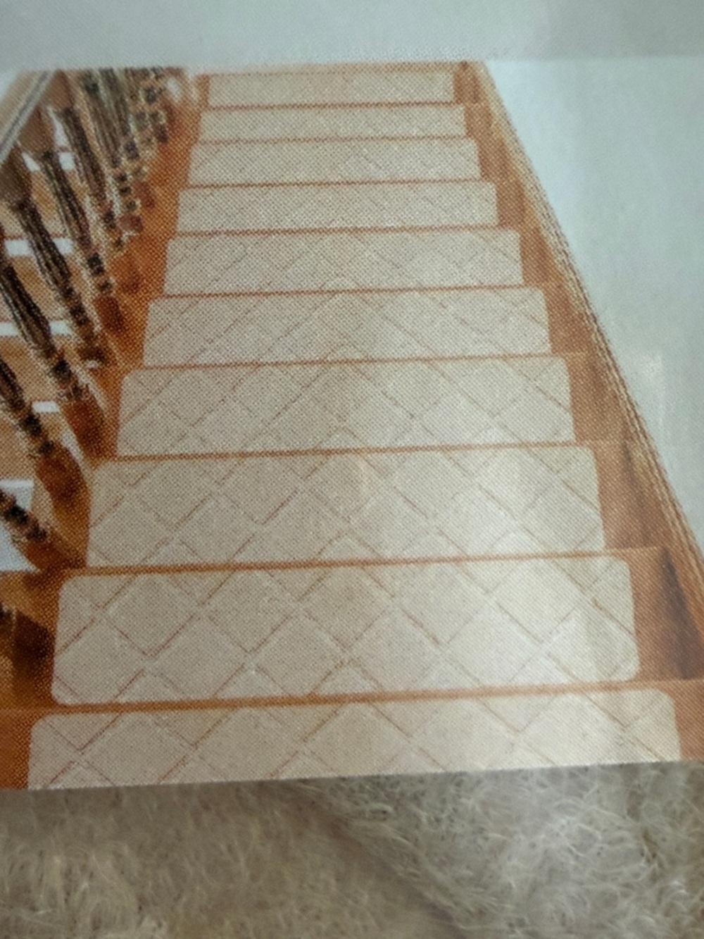 NWT Beige Diamond-Pattern Stair Tread Mats -(7)
